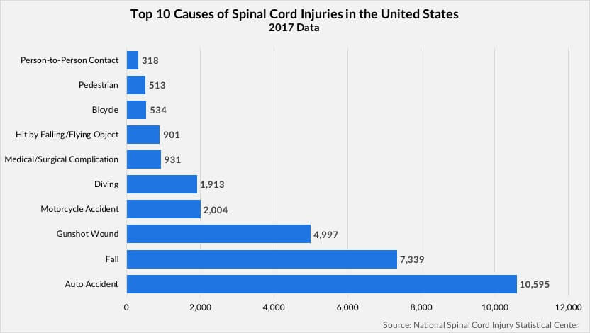 Top 10 Causes of Spinal Cord Injuries in the U.S. chart