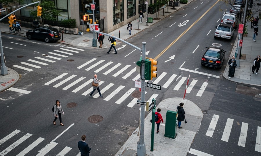 NYC street design for pedestrians